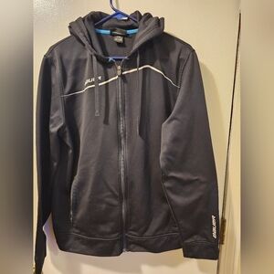 Bauer Team Fleece Full Zip Hoodie Sweatshirt Black Men's Size Medium